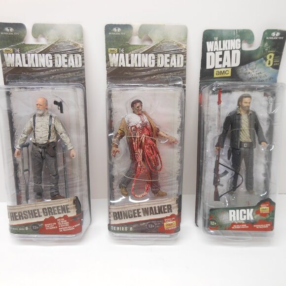 McFarlane Toys Walking Dead Hershel, Bungee Walker, Rick Action Figures Series 8 - Picture 1 of 13